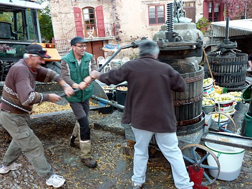 Pressons les pommes ensemble